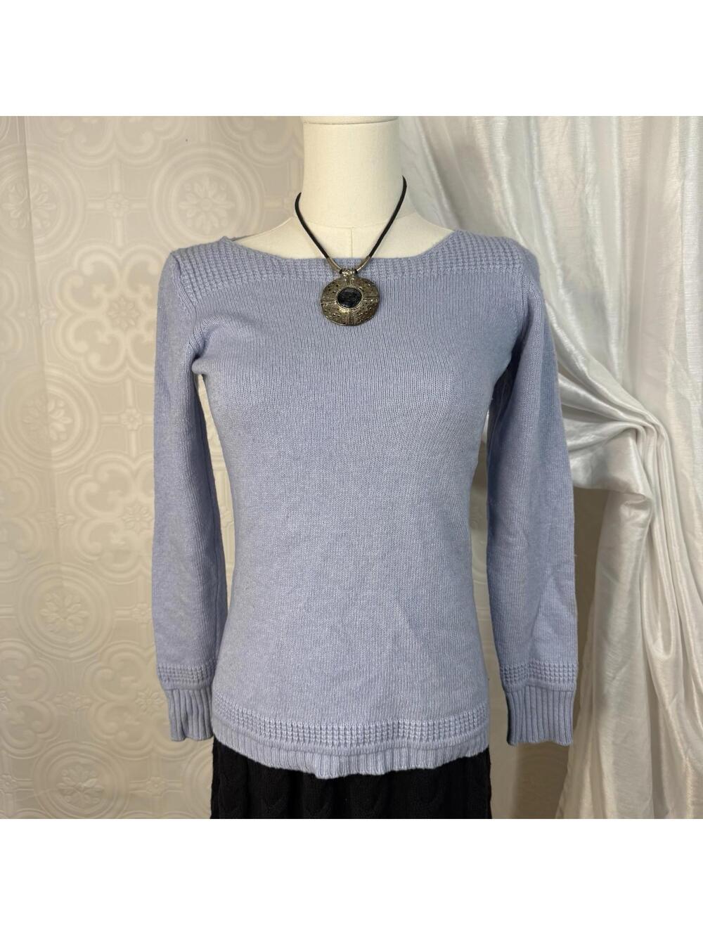 Benedetta B. Sweater Womens Small Blue Merino Wool Cashmere Blend Pullover